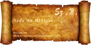 Szőke Milica névjegykártya